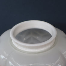 Load image into Gallery viewer, Vintage Opaque White Milk Glass ART DECO Hanging Lampshade with Brass Fittings
