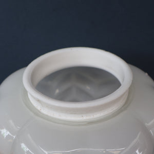 Vintage Opaque White Milk Glass ART DECO Hanging Lampshade with Brass Fittings