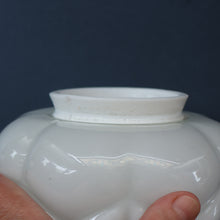 Load image into Gallery viewer, Vintage Opaque White Milk Glass ART DECO Hanging Lampshade with Brass Fittings

