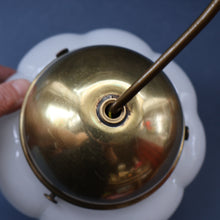 Load image into Gallery viewer, Vintage Opaque White Milk Glass ART DECO Hanging Lampshade with Brass Fittings
