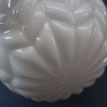 Load image into Gallery viewer, Vintage Opaque White Milk Glass ART DECO Hanging Lampshade with Brass Fittings
