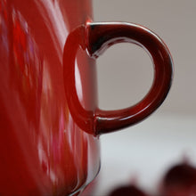 Load image into Gallery viewer, Set of SIX Villeroy &amp; Boch Large BREAKFAST Cups. 1980s Granada Design with Red Glaze
