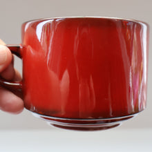 Load image into Gallery viewer, Set of SIX Villeroy &amp; Boch Large BREAKFAST Cups. 1980s Granada Design with Red Glaze
