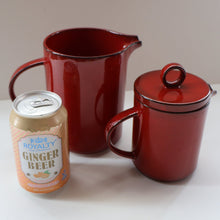 Load image into Gallery viewer, Villeroy &amp; Boch Large JUG and Smaller LIDDED JUG. 1980s Granada Design with Red Glaze 
