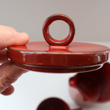 Load image into Gallery viewer, Villeroy &amp; Boch Large JUG and Smaller LIDDED JUG. 1980s Granada Design with Red Glaze 
