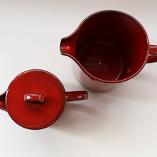 Load image into Gallery viewer, Villeroy &amp; Boch Large JUG and Smaller LIDDED JUG. 1980s Granada Design with Red Glaze 
