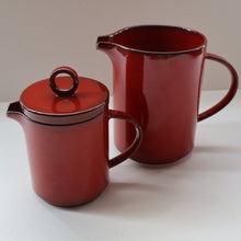 Load image into Gallery viewer, Villeroy &amp; Boch Large JUG and Smaller LIDDED JUG. 1980s Granada Design with Red Glaze 
