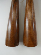 Load image into Gallery viewer, Tall Vintage Scandi-Style Teak Wooden Candlesticks with Metal Sconces
