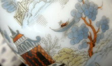 Load image into Gallery viewer, Vintage SINGLE Glass Shade. Opaque White Glass with Transfer Printed WILLOW PATTERN Design
