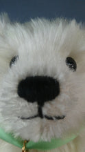 Load image into Gallery viewer, Limited Edition Danbury Mint / Steiff PISCES Small White Mohair Teddy Bear. 9 inches
