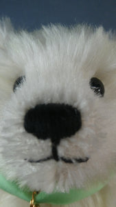 Limited Edition Danbury Mint / Steiff PISCES Small White Mohair Teddy Bear. 9 inches