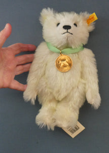 Limited Edition Danbury Mint / Steiff PISCES Small White Mohair Teddy Bear. 9 inches