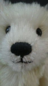 Limited Edition Danbury Mint / Steiff PISCES Small White Mohair Teddy Bear. 9 inches