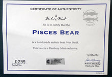 Load image into Gallery viewer, Limited Edition Danbury Mint / Steiff PISCES Small White Mohair Teddy Bear. 9 inches
