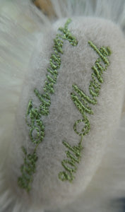 Limited Edition Danbury Mint / Steiff PISCES Small White Mohair Teddy Bear. 9 inches