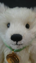 Load image into Gallery viewer, Limited Edition Danbury Mint / Steiff PISCES Small White Mohair Teddy Bear. 9 inches
