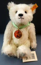 Load image into Gallery viewer, Limited Edition Danbury Mint / Steiff PISCES Small White Mohair Teddy Bear. 9 inches
