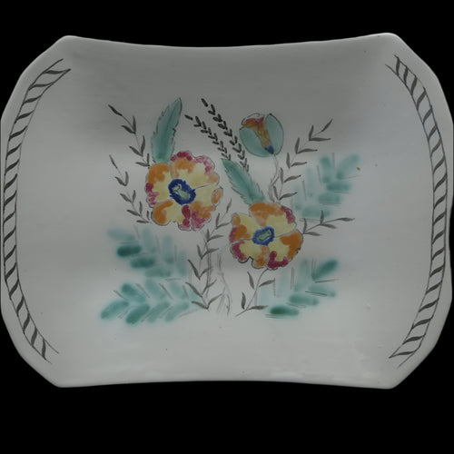 1950s SUMMERTIME Buchan Stoneware Serving Platter or Dish with Floral Pattern