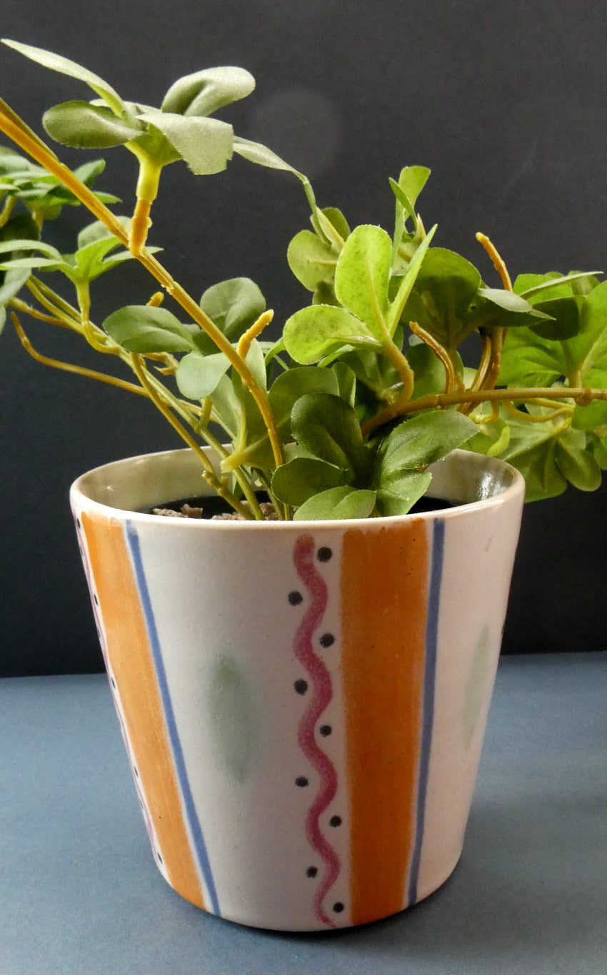 Rarer 1950s Buchan Stoneware Plant Pot. Stylish Abstract Pattern