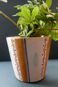 Rarer 1950s Buchan Stoneware Plant Pot. Stylish Abstract Pattern