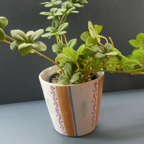 Rarer 1950s Buchan Stoneware Plant Pot. Stylish Abstract Pattern