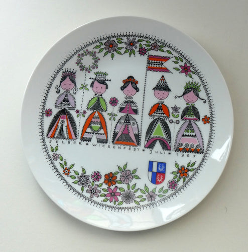 GERMAN Hutschenreuther Porcelain Decorative Wall Plate for the Selb Wiesenfest 1967