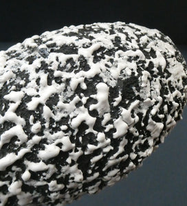 Vintage 1950s ITALIAN San Marino Vase with a Black and White Lava Glaze and Sgrafitto Image of a Young Lady