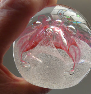 Vintage 1993 Scottish CAITHNESS GLASS Paperweight entitled CONGRATULATIONS by Margot Thomson