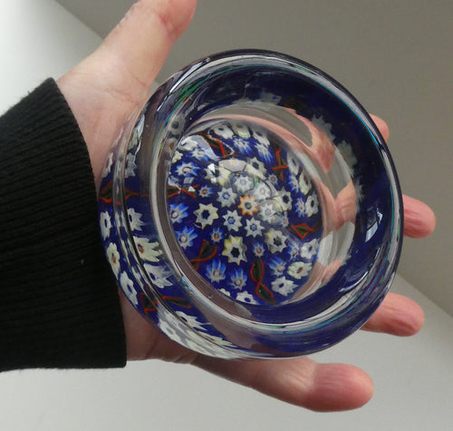 Vintage 1950s Vasart Paperweight Inside the Base of a Chunky Pin Dish or Small  Bowl