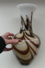 Load image into Gallery viewer, Mid Century Italian V.B Opaline ZEBRA Stripe Glass Vase. 12 1/4 inches in height
