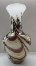Load image into Gallery viewer, Mid Century Italian V.B Opaline ZEBRA Stripe Glass Vase. 12 1/4 inches in height
