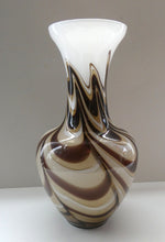 Load image into Gallery viewer, Mid Century Italian V.B Opaline ZEBRA Stripe Glass Vase. 12 1/4 inches in height
