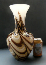 Load image into Gallery viewer, Mid Century Italian V.B Opaline ZEBRA Stripe Glass Vase. 12 1/4 inches in height
