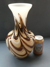 Load image into Gallery viewer, Mid Century Italian V.B Opaline ZEBRA Stripe Glass Vase. 12 1/4 inches in height
