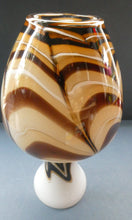 Load image into Gallery viewer, Mid Century Italian V.B Opaline ZEBRA Stripe Glass Vase. 12 1/4 inches in height
