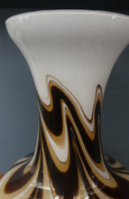 Load image into Gallery viewer, Mid Century Italian V.B Opaline ZEBRA Stripe Glass Vase. 12 1/4 inches in height
