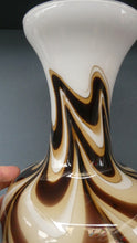 Load image into Gallery viewer, Mid Century Italian V.B Opaline ZEBRA Stripe Glass Vase. 12 1/4 inches in height
