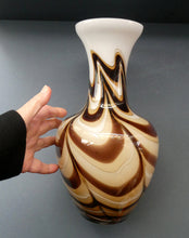 Load image into Gallery viewer, Mid Century Italian V.B Opaline ZEBRA Stripe Glass Vase. 12 1/4 inches in height
