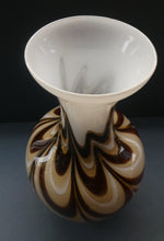 Load image into Gallery viewer, Mid Century Italian V.B Opaline ZEBRA Stripe Glass Vase. 12 1/4 inches in height
