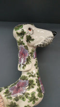 Load image into Gallery viewer, MASSIVE Mid-Century Italian Pottery Hound Dog Decorated with Hand-Painted Flowers. Height 18 inches
