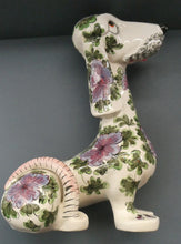 Load image into Gallery viewer, MASSIVE Mid-Century Italian Pottery Hound Dog Decorated with Hand-Painted Flowers. Height 18 inches
