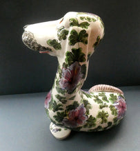 Load image into Gallery viewer, MASSIVE Mid-Century Italian Pottery Hound Dog Decorated with Hand-Painted Flowers. Height 18 inches
