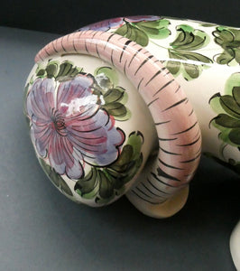 MASSIVE Mid-Century Italian Pottery Hound Dog Decorated with Hand-Painted Flowers. Height 18 inches