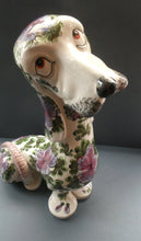 Load image into Gallery viewer, MASSIVE Mid-Century Italian Pottery Hound Dog Decorated with Hand-Painted Flowers. Height 18 inches
