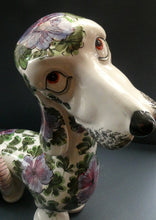 Load image into Gallery viewer, MASSIVE Mid-Century Italian Pottery Hound Dog Decorated with Hand-Painted Flowers. Height 18 inches
