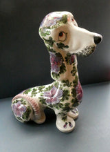 Load image into Gallery viewer, MASSIVE Mid-Century Italian Pottery Hound Dog Decorated with Hand-Painted Flowers. Height 18 inches
