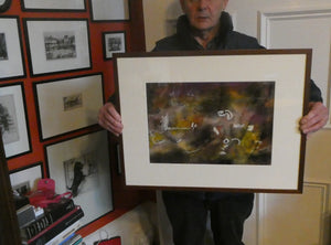 SCOTTISH ART: Colin Thoms (1912 - 1997). Watercolour & Gouche Entitled "Ferocious Night" (1977)