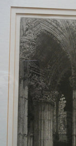 ANTIQUE PRINT. Original Etching by Hedley FITTON. Entitled ROSSLYN CHAPEL. Pencil Signed