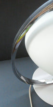 Load image into Gallery viewer, Vintage 1970s Table Lamp with White Opaque Glass Shade and Curved Chrome Arm
