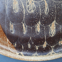Load image into Gallery viewer, STUDIO POTTERY. Large Plate or Platter with Abstract Floral Motifs. Crich Pottery (Diana Worthy). 10 1/2 inches diameter
